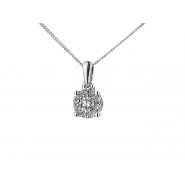 9ct White Gold 0.14ct Diamond Pendant