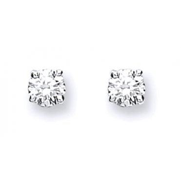 9ct White Gold 0.15ct Claw Set Diamond Stud Earring
