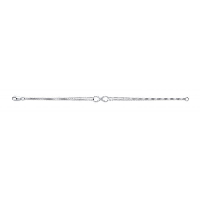 9ct White Gold 0.15ct Diamond Bracelet