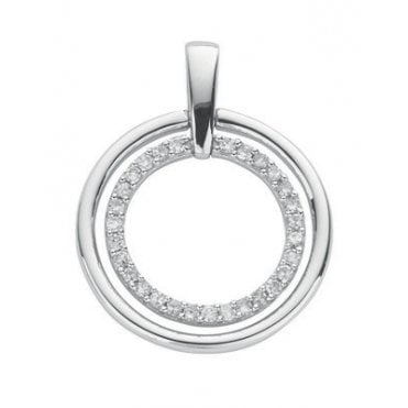 9ct White Gold 0.20ct Diamond Circle Pendant