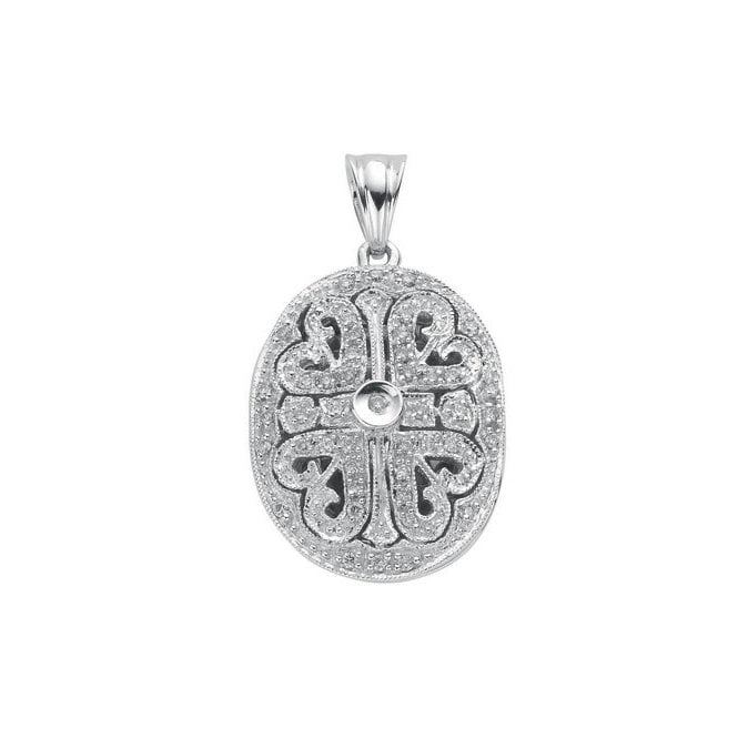 9ct White Gold 0.31ct Diamond Locket Pendant