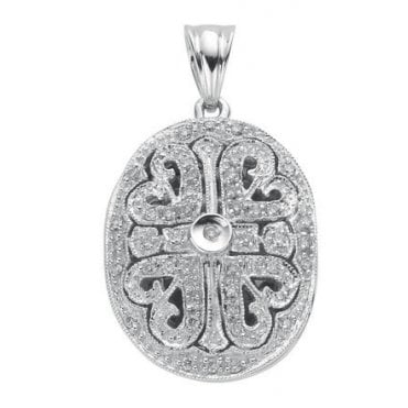 9ct White Gold 0.31ct Diamond Locket Pendant
