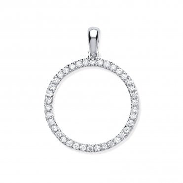 9ct White Gold 0.33ct Circle Of Life Diamond Pendant
