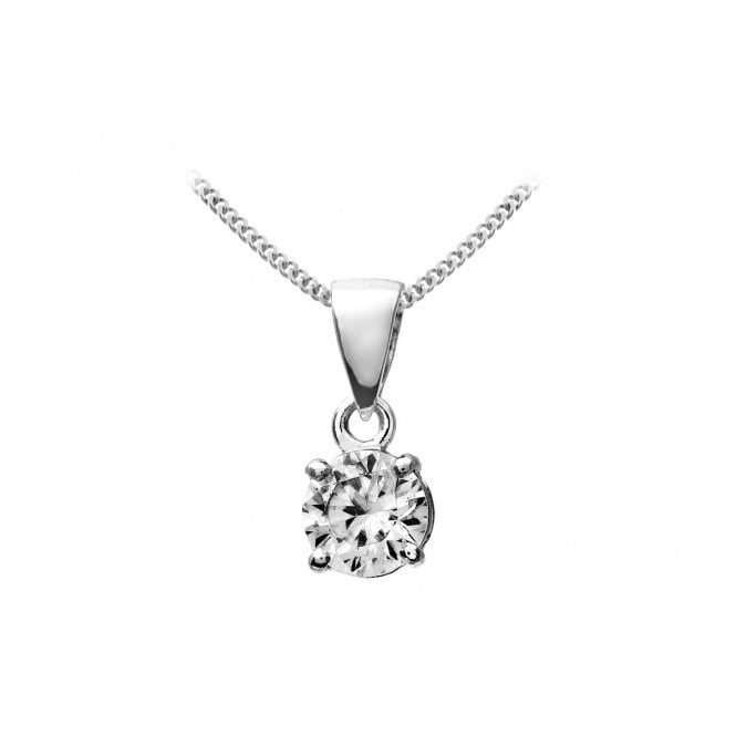 9ct White Gold 0.50ct Diamond Solitaire Necklace