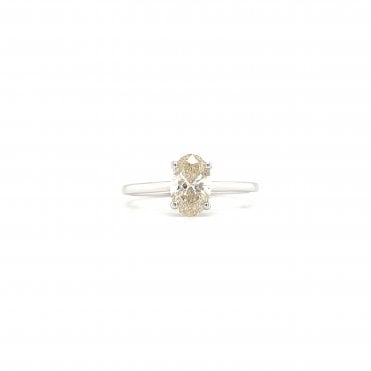 9ct White Gold 1.01ct Oval Cut Diamond Solitaire Engagement Ring