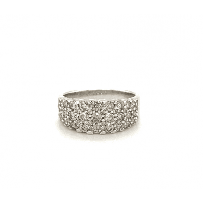 9ct White Gold 1.25ct Diamond Cluster Dress Ring