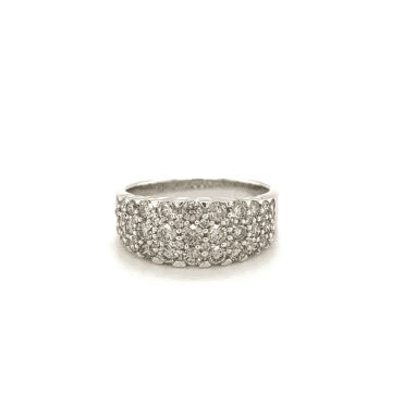 9ct White Gold 1.25ct Diamond Cluster Dress Ring