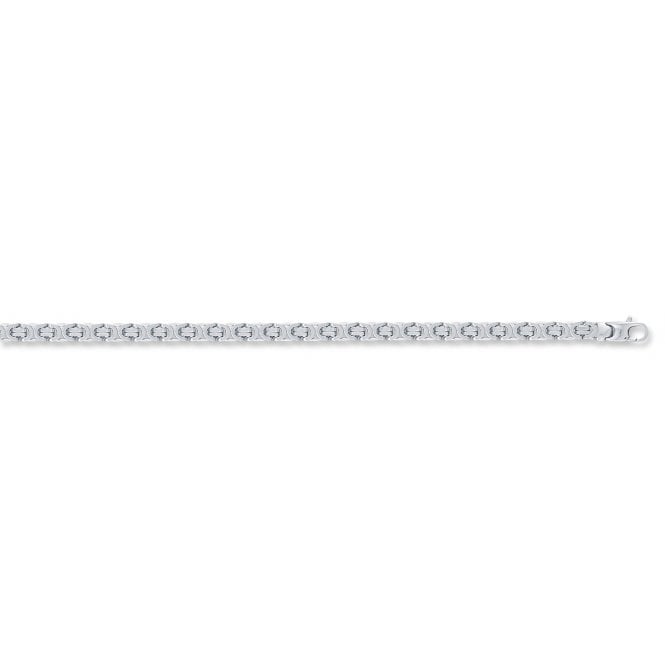 9ct White Gold 5.7mm Flat Byzantine Chain - 24"