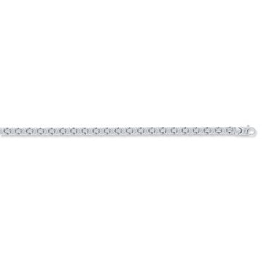9ct White Gold 5mm Flat Byzantine Chain - 24