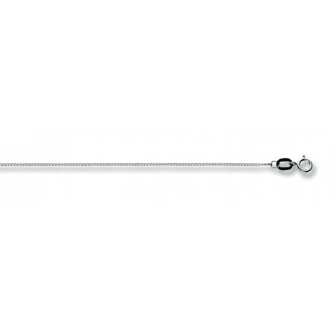 9ct White Gold Classic Curb Chain 0.8mm 18"