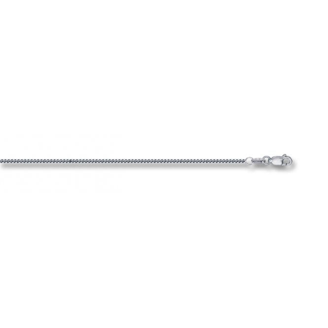9ct White Gold Classic Curb Chain 1mm 20"
