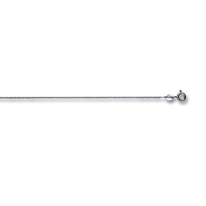 9ct White Gold Classic Curb Chain 1mm 20"