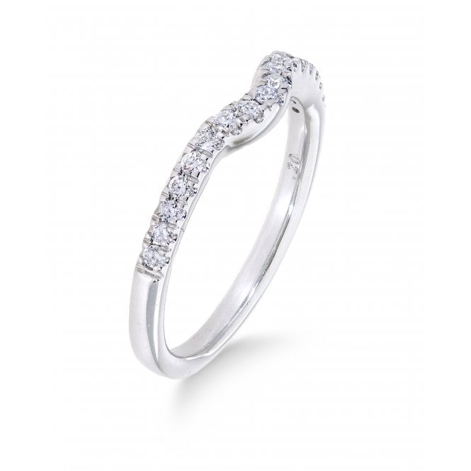 9ct White Gold Contoured Diamond Half Eternity Ring