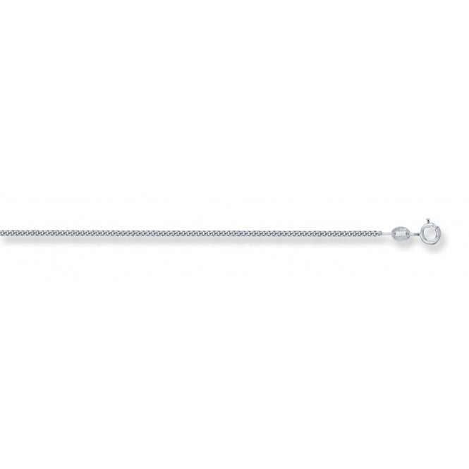9ct White Gold Curb Chain 1.5mm 20"