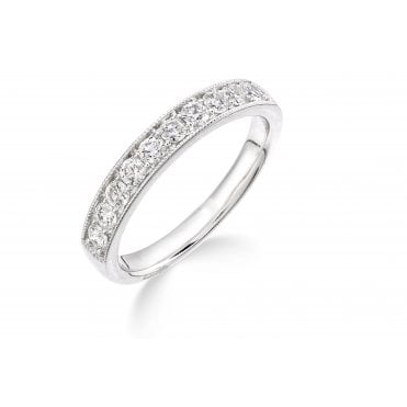 9ct White Gold Diamond Claw Set Half Eternity Ring