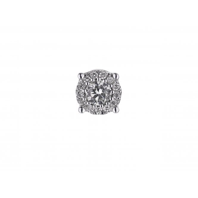 9ct White Gold Diamond Cluster Stud Earrings