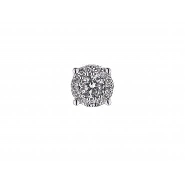 9ct White Gold Diamond Cluster Stud Earrings