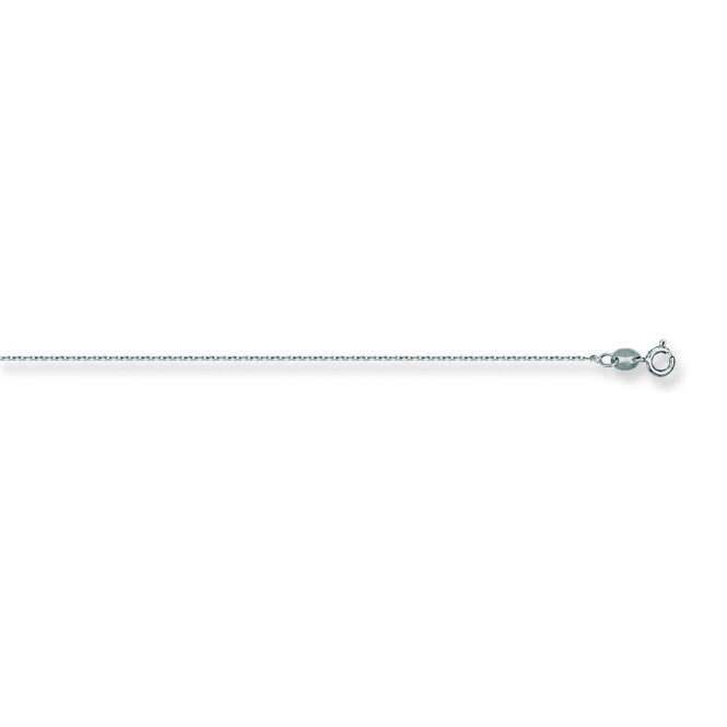9ct White Gold Diamond Cut Trace Chain 0.8mm 20"