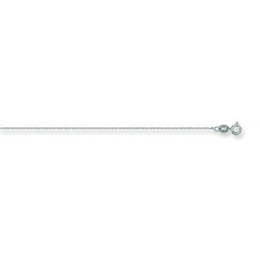 9ct White Gold Diamond Cut Trace Chain 1mm 20