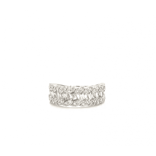 9ct White Gold Diamond Fancy Cluster Ring