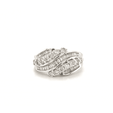 9ct White Gold Diamond Fancy Cluster Ring