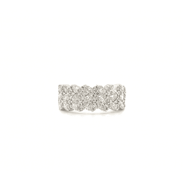 9ct White Gold Diamond Fancy Half Eternity Style Cluster Ring