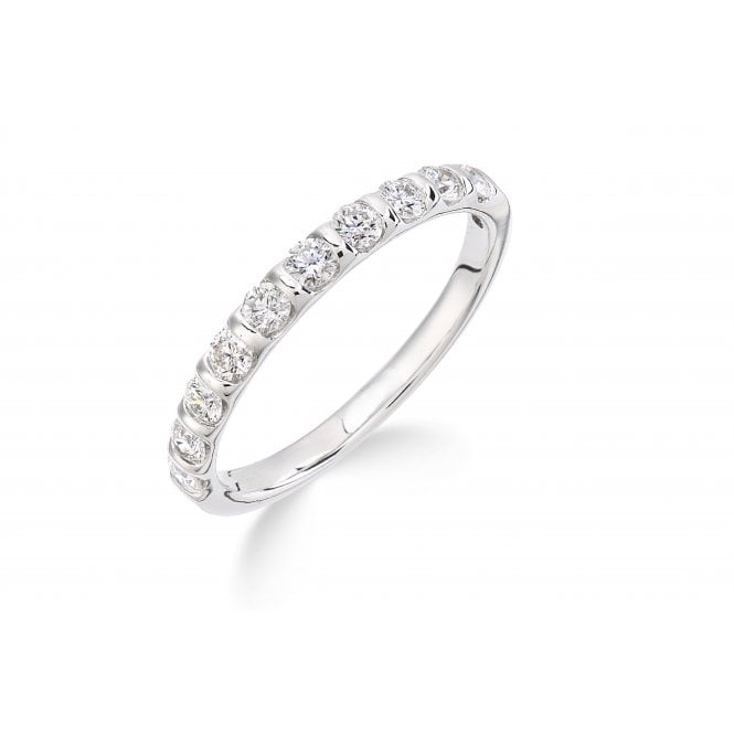 9ct White Gold Diamond Half Eternity Ring