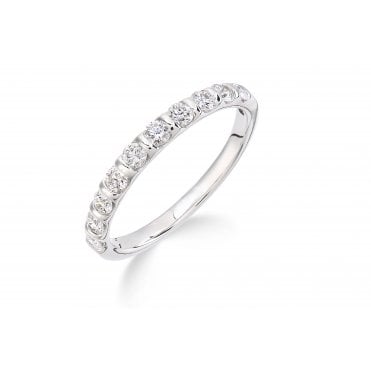 9ct White Gold Diamond Half Eternity Ring