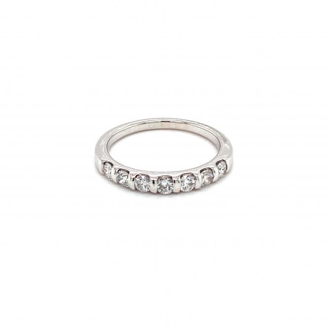9ct White Gold Diamond Half Eternity Ring