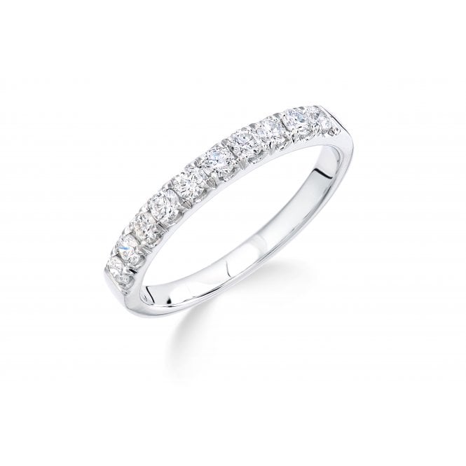 9ct White Gold Diamond Set Half Eternity Ring