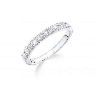 9ct White Gold Diamond Set Half Eternity Ring