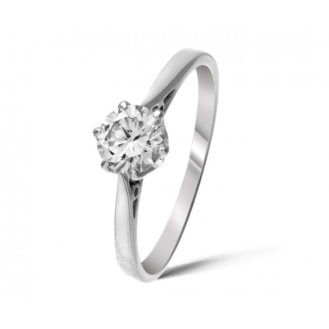 9ct White Gold Diamond Solitaire Engagement Ring