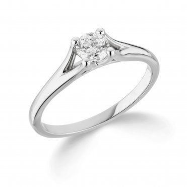 9ct White Gold Diamond Solitaire Engagement Ring