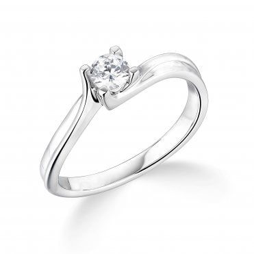 9ct White Gold Diamond Solitaire Engagement Ring