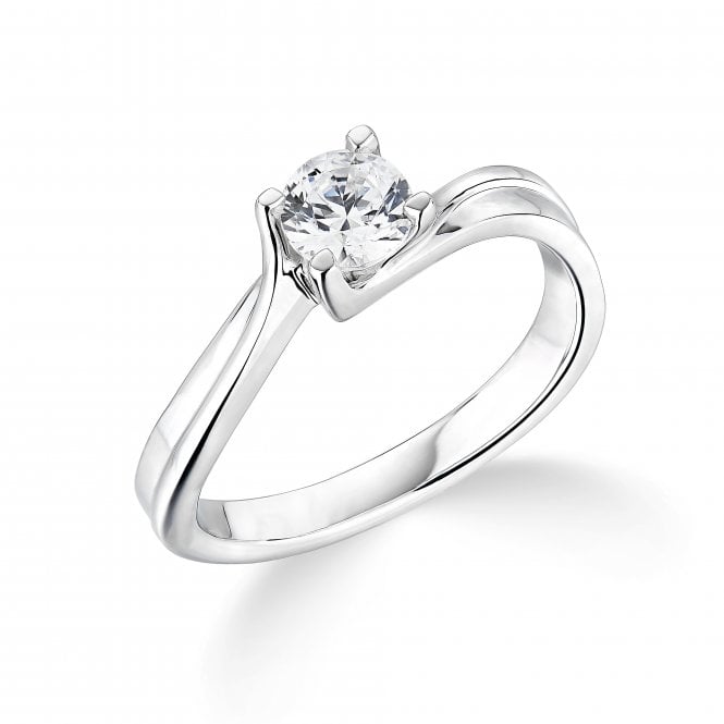 9ct White Gold Diamond Solitaire Engagement Ring