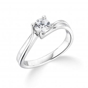 9ct White Gold Diamond Solitaire Engagement Ring