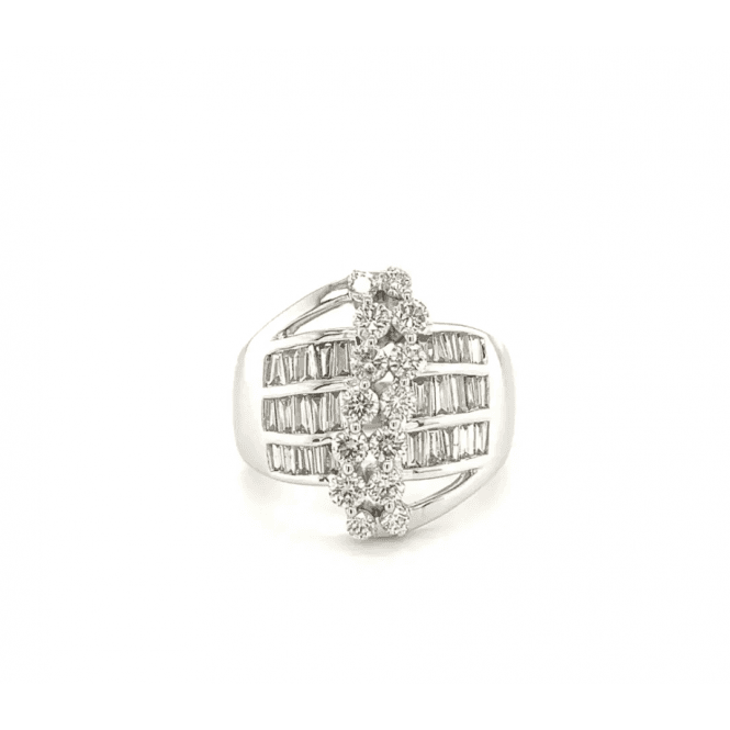 9ct White Gold Fancy 2.00ct Diamond Dress Ring