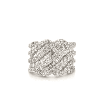9ct White Gold Fancy Diamond Cluster Ring