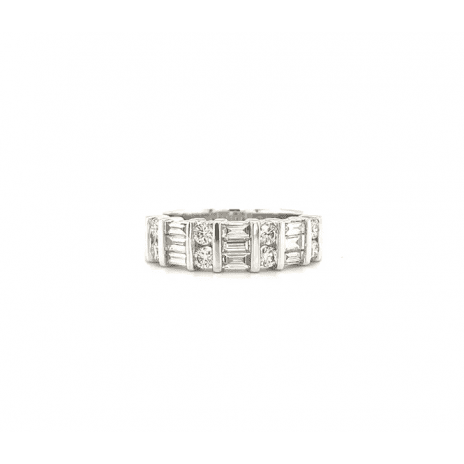 9ct White Gold Fancy Half Eternity Style Diamond Cluster Ring