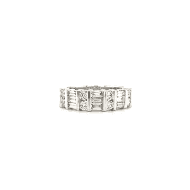 9ct White Gold Fancy Half Eternity Style Diamond Cluster Ring