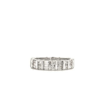 9ct White Gold Fancy Half Eternity Style Diamond Cluster Ring