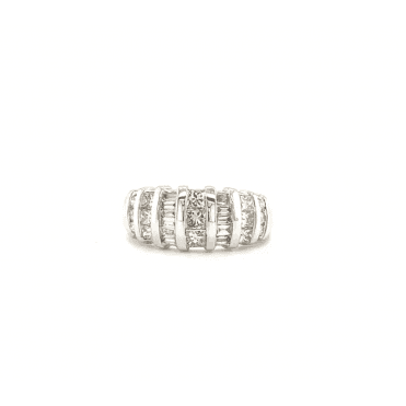 9ct White Gold Fancy Half Eternity Style Diamond Cluster Ring