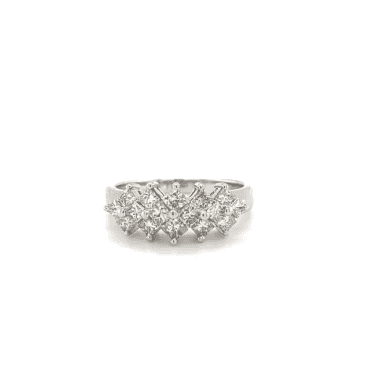 9ct White Gold Fancy Shaped Diamond Cluster Ring