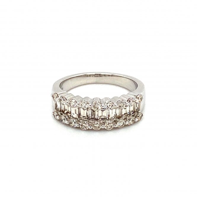9ct White Gold Mixed Cut Diamond Fancy Ring 1.25-1.30ct