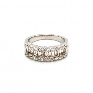9ct White Gold Mixed Cut Diamond Fancy Ring 1.25-1.30ct