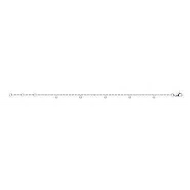 9ct White Gold Rub-Over 0.10ctw Diamond Bracelet