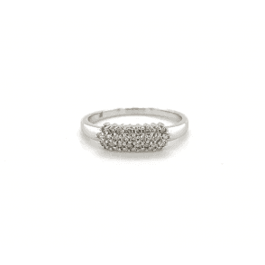 9ct White Gold Three Row 0.25ct Diamond Cluster Ring