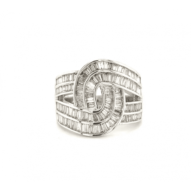 9ct White Gold Unique 1.95ct Diamond Dress Ring