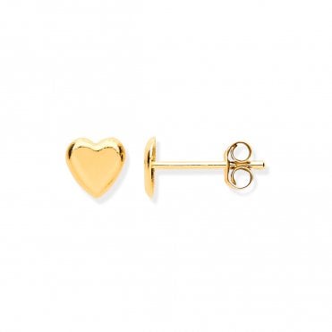 9ct Y/G Tiny Heart Stud Earrings