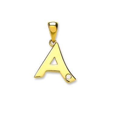 9ct Yellow Gold 0.01ct Diamond A Initial